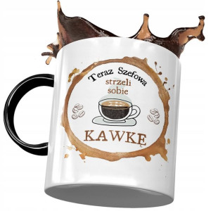 Kubek Czarny Szefowej Teraz Strzeli Sobie Kawkę