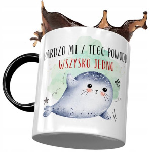 Kubek Czarny z Foką Foczką Foczunią na Prezent