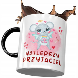 Kubek Czarny z Myszą Myszką Słodki na Prezent