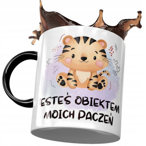 Kubek Czarny z Tygryskiem Tygrysem Słodki Prezent