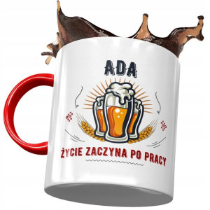 Kubek Czerwony Dla Ady Żony Koleżanki na Prezent