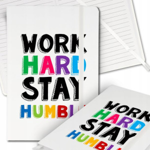Notes Biały A5 Bullet Journal WORK HARD Top Wzory