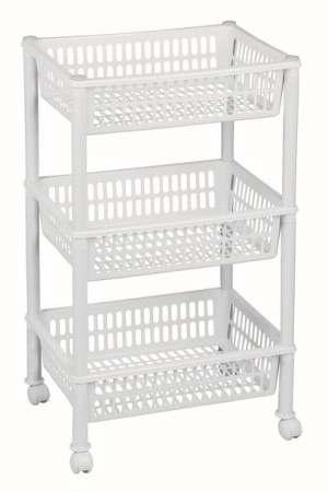 Plast Team - Regał plastikowy 3 półkowy Trolley - biały - 1268