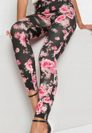 Bonprix Kolorowe Długie Elastyczne Legginsy Damskie Kwiaty 40-42 906164