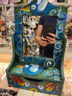 toaletka recznie malowana drewniana