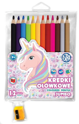 Kredki Astra Jumbo trójkątne 12 kolorów