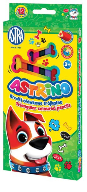 Kredki Astrino trójkatne 12 kolorów