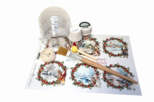 Zestaw do decoupage świąteczny, bombki