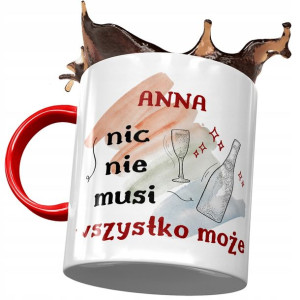 Kubek Czerwony Dla Anny Żony Przyjaciółki Prezent