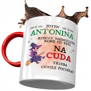 Kubek Czerwony Dla Antoniny Dziewczyny na Prezent