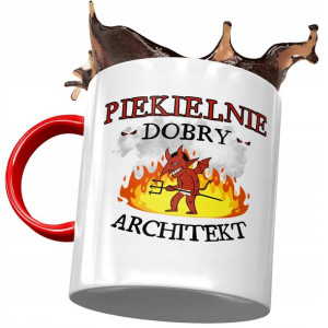 Kubek Czerwony Dla Architekta Piekielnie Dobry