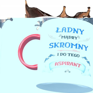 Kubek Czerwony Dla Aspiranta Ładny Mądry Skromny