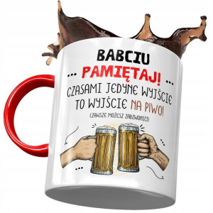 Kubek Czerwony Dla Babci Babuni na Dzień Babci