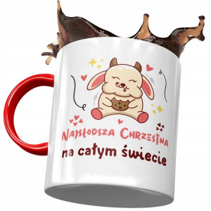 Kubek Czerwony Dla Chrzestnej na Urodziny Prezent