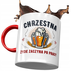 Kubek Czerwony Dla Chrzestnej na Urodziny Prezent