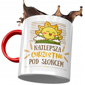 Kubek Czerwony Dla Chrzestnej na Urodziny Prezent