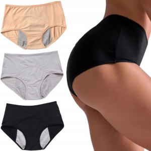 Majtki Menstruacyjne Komplet Szare Beż Czarne M/l [74v2]