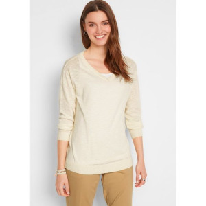 Bonprix Bawełniany Sweter Z Dekoltem W Serek 44-46 909638