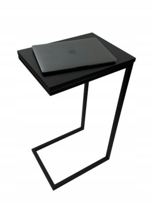 STOLIK POMOCNIK laptop pomocniczy kawowy boczny 62cm czarny