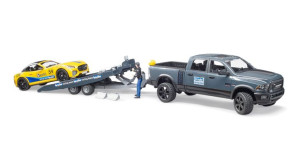 BRUDER 02504 Dodge RAM z lawetą i autem Roadster