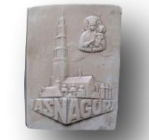 Płaskorzeźba z Gipsu Jasna Góra Plakietka PAMIĄTKA Zawieszka Plakietka