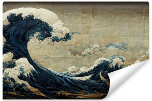 Fototapeta Ścienna FALE Japoński Styl Vintage Ocean Natura 135cm x 90cm