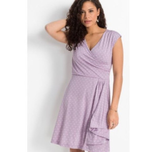 Bonprix Fioletowa Sukienka W Groszki Kropki Falbana 36-38 952531