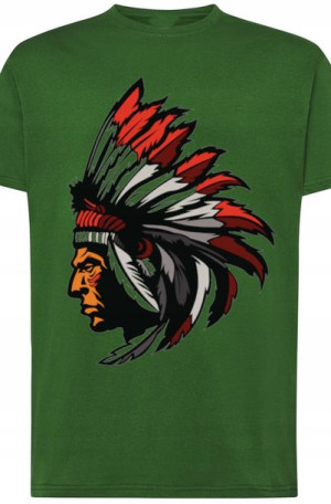 Indianin Męski Modny T-shirt Nadruk Rozm.3XL