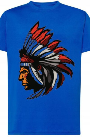Indianin Męski Modny T-shirt Nadruk Rozm.3XL