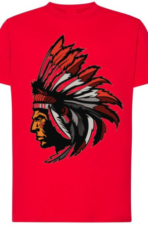 Indianin Męski Modny T-shirt Nadruk Rozm.L