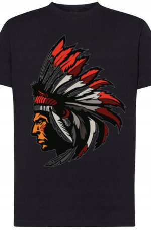 Indianin Męski Modny T-shirt Nadruk Rozm.XXL