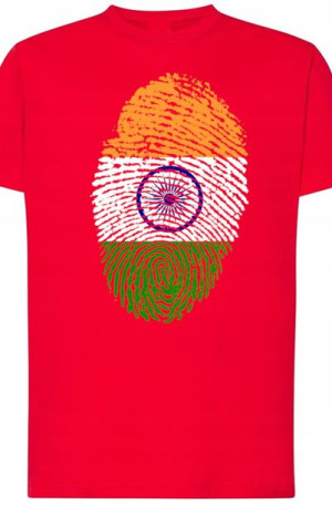 Indie Flaga Odcisk Modny T-Shirt Rozm.5XL