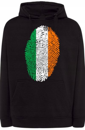 Irlandia Bluza Męska Logo Nadruk Kaptur r.S