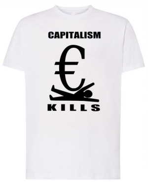 Kapitalizm zabija T-shirt męski Nadruk Rozm.4XL