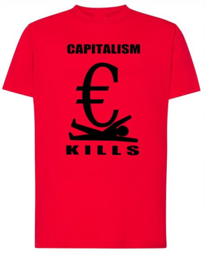Kapitalizm zabija T-shirt męski Nadruk Rozm.L
