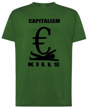 Kapitalizm zabija T-shirt męski Nadruk Rozm.M