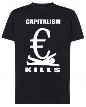 Kapitalizm zabija T-shirt męski Nadruk Rozm.S
