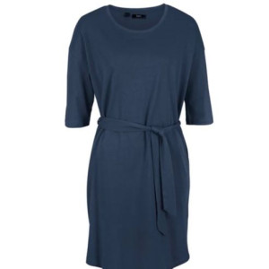 Bonprix Granatowa Casualowa Sukienka Z Wiązaniem Oversize Mini 36-38 917914
