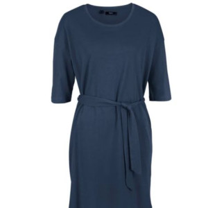 Bonprix Granatowa Casualowa Sukienka Z Wiązaniem Oversize Mini 40-42 917914