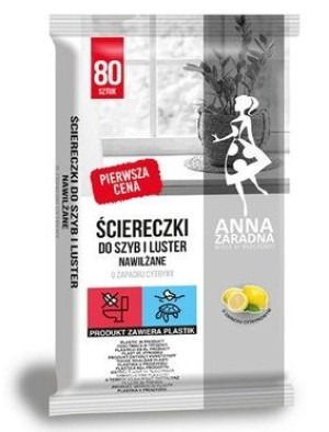 Anna Zaradna Ściereczki Nawilżane Do Szyb Cytrynowe 80Szt