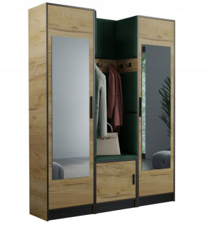 Garderoba DIOR 12 z siedziskiem panel tapicerowany