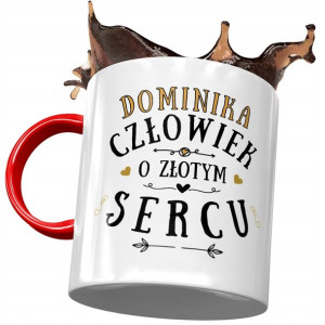 Kubek Czerwony Dla Dominiki Żony Koleżanki Prezent