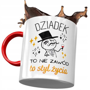 Kubek Czerwony dla Dziadka Dzień Dziadka Prezent