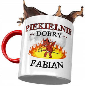Kubek Czerwony Dla Fabiana Kolegi Męża na Prezent