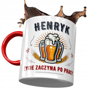 Kubek Czerwony Dla Henryka Kolegi Męża Prezent