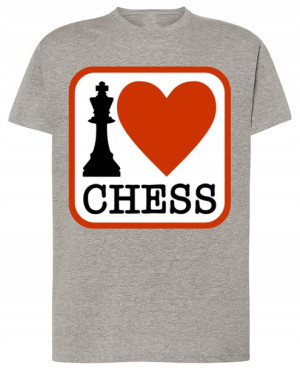 Kocham Szachy męski T-shirt Lato LOGO Rozm.L
