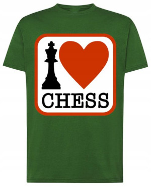 Kocham Szachy męski T-shirt Lato LOGO Rozm.L