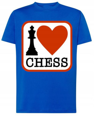 Kocham Szachy męski T-shirt Lato LOGO Rozm.L