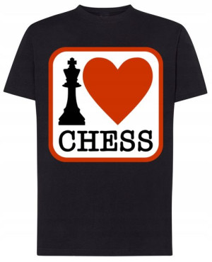 Kocham Szachy męski T-shirt Lato LOGO Rozm.S