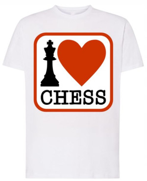 Kocham Szachy męski T-shirt Lato LOGO Rozm.S